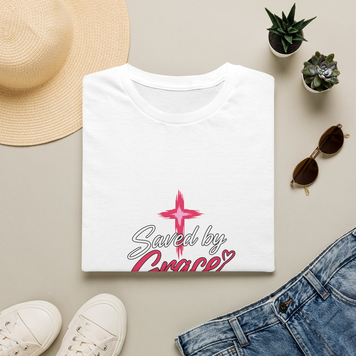 Saved by Grace Holy Fire T-Shirt — Christian Faith Inspirational Tee