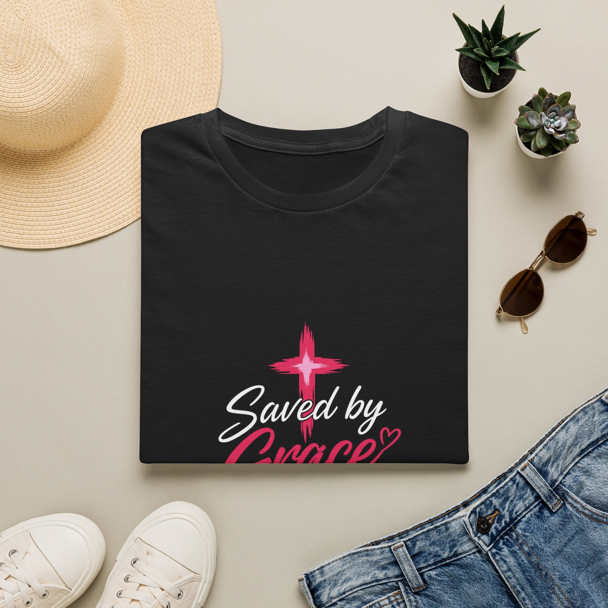 Saved by Grace Holy Fire T-Shirt — Christian Faith Inspirational Tee
