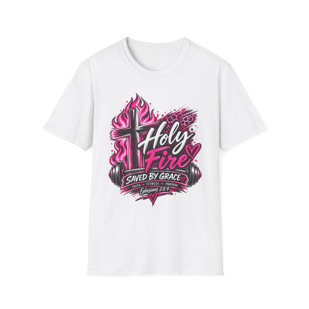 Holy Fire T-Shirt — "Holy Fire, Saved by Grace" Christian Faith Tee