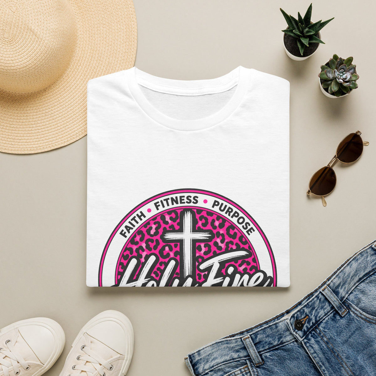 Holy Fire T-Shirt — Christian Faith Leopard Cross Tee