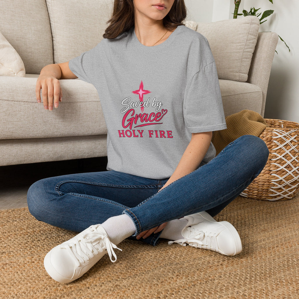 Saved by Grace Holy Fire T-Shirt — Christian Faith Inspirational Tee