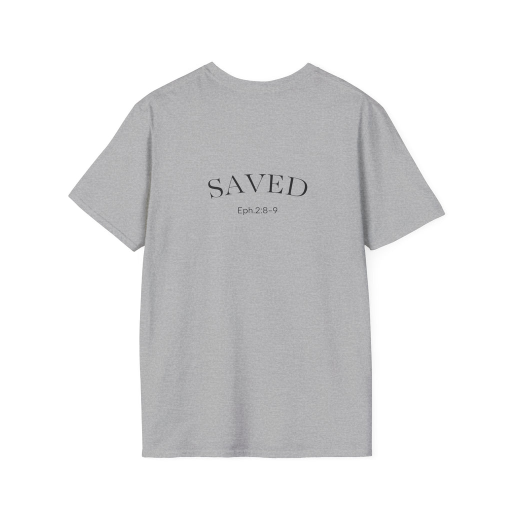 T‑Shirt — “Saved by Grace” Pink Leopard Cross Christian Faith Tee