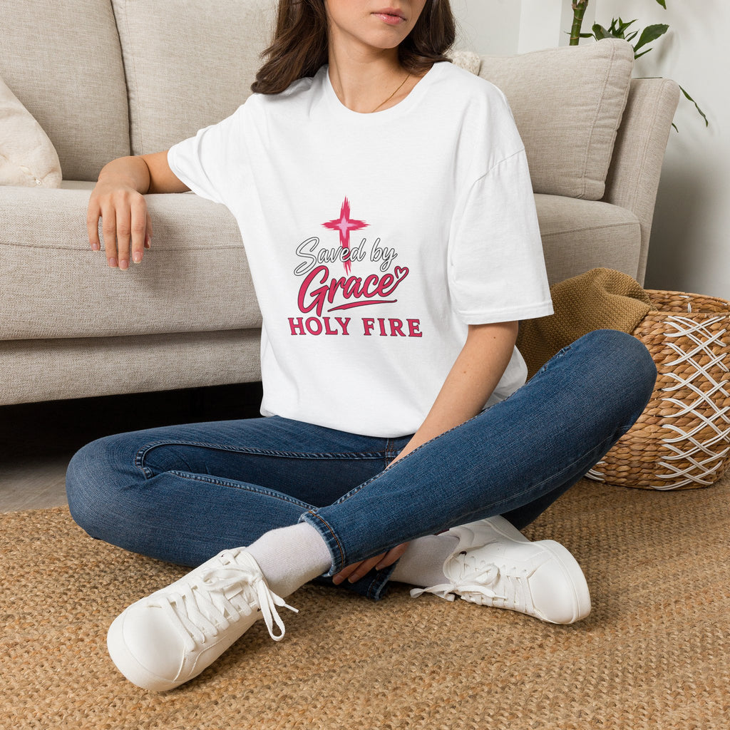 Saved by Grace Holy Fire T-Shirt — Christian Faith Inspirational Tee