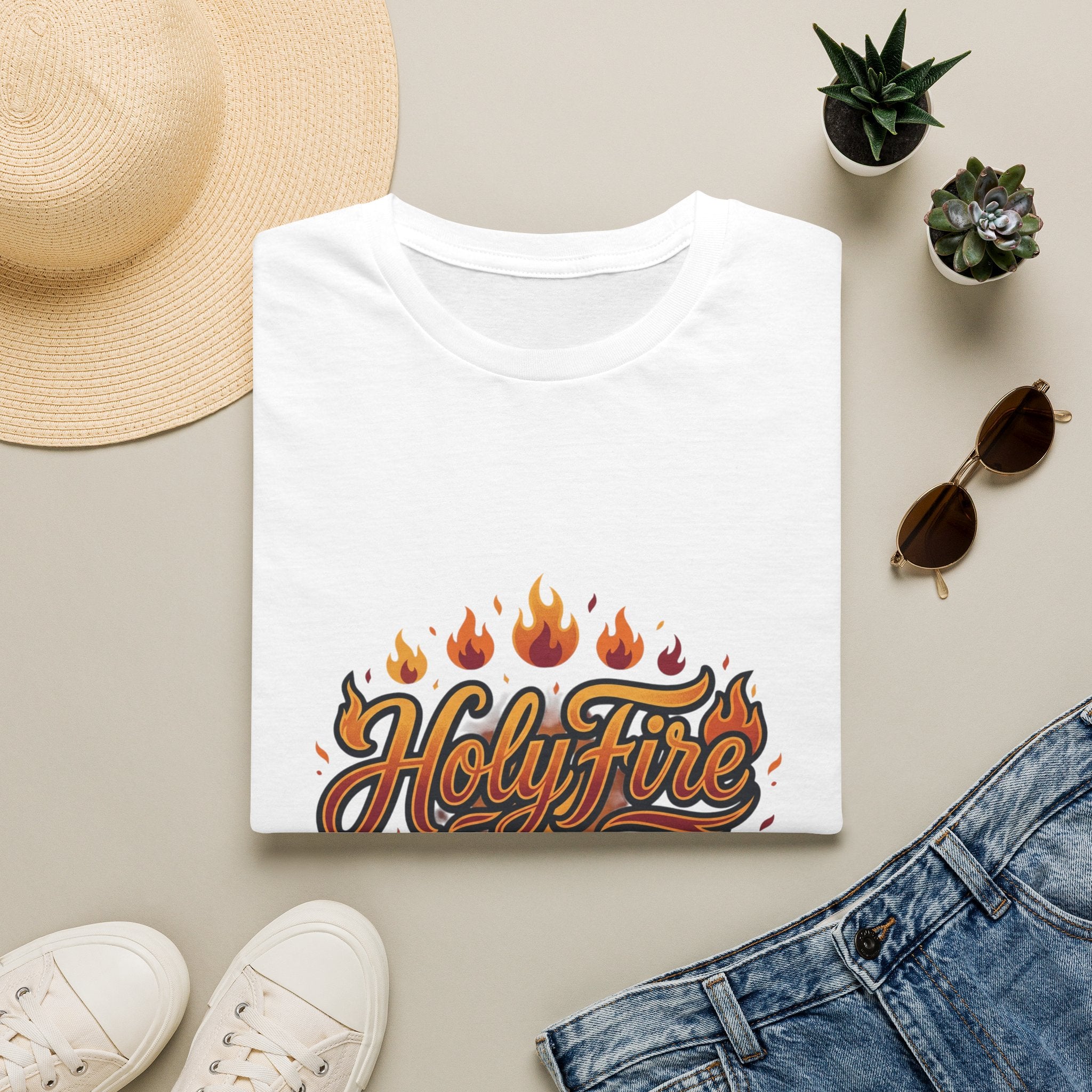 Holy Fire T-Shirt — "Every Rep is Worship" Faith Workout Tee