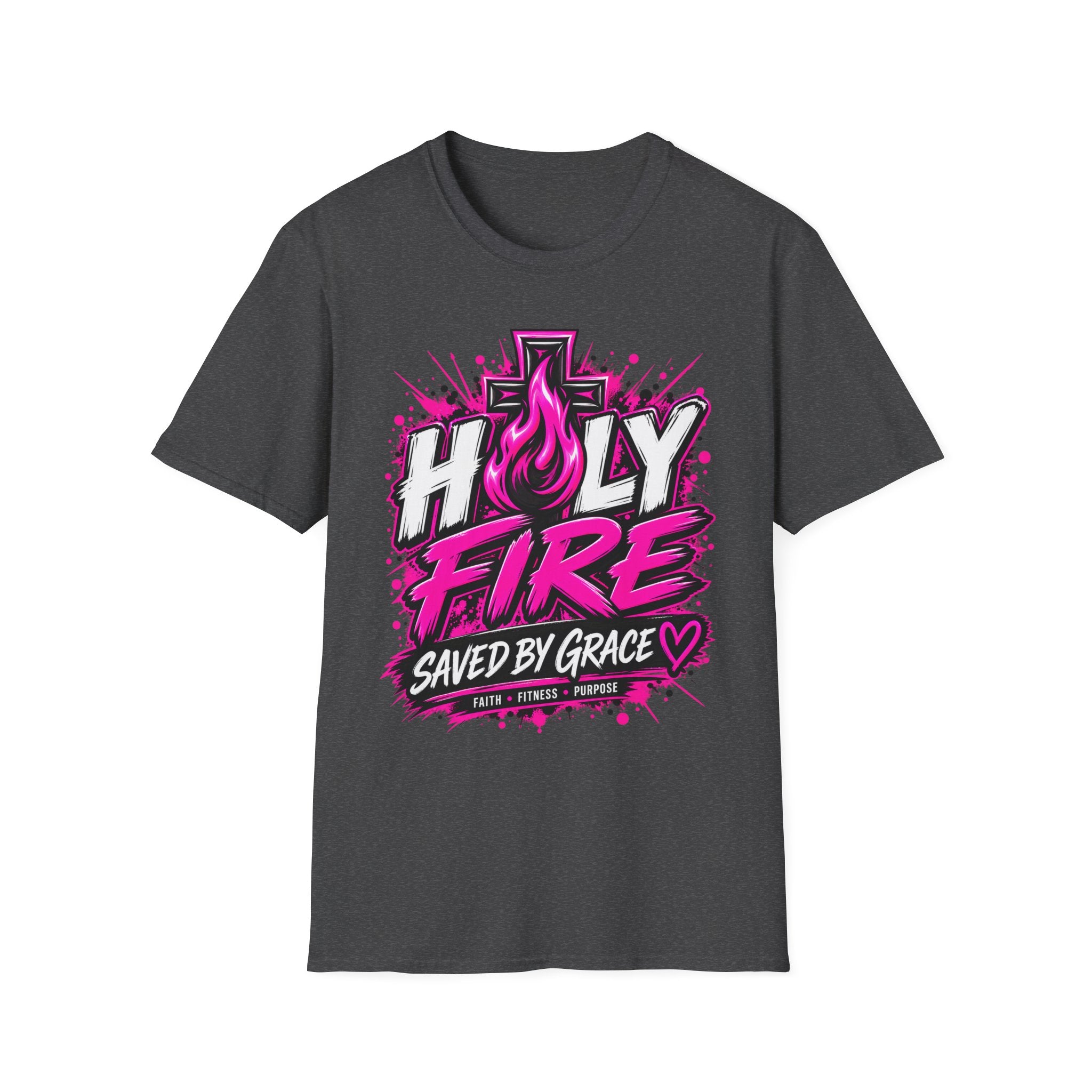 Holy Fire T-Shirt — "Saved by Grace" Christian Faith Tee