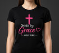 Grace Cross T‑Shirt — Pink Faith Graphic Tee