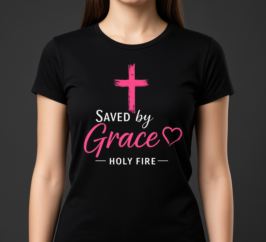Grace Cross T‑Shirt — Pink Faith Graphic Tee