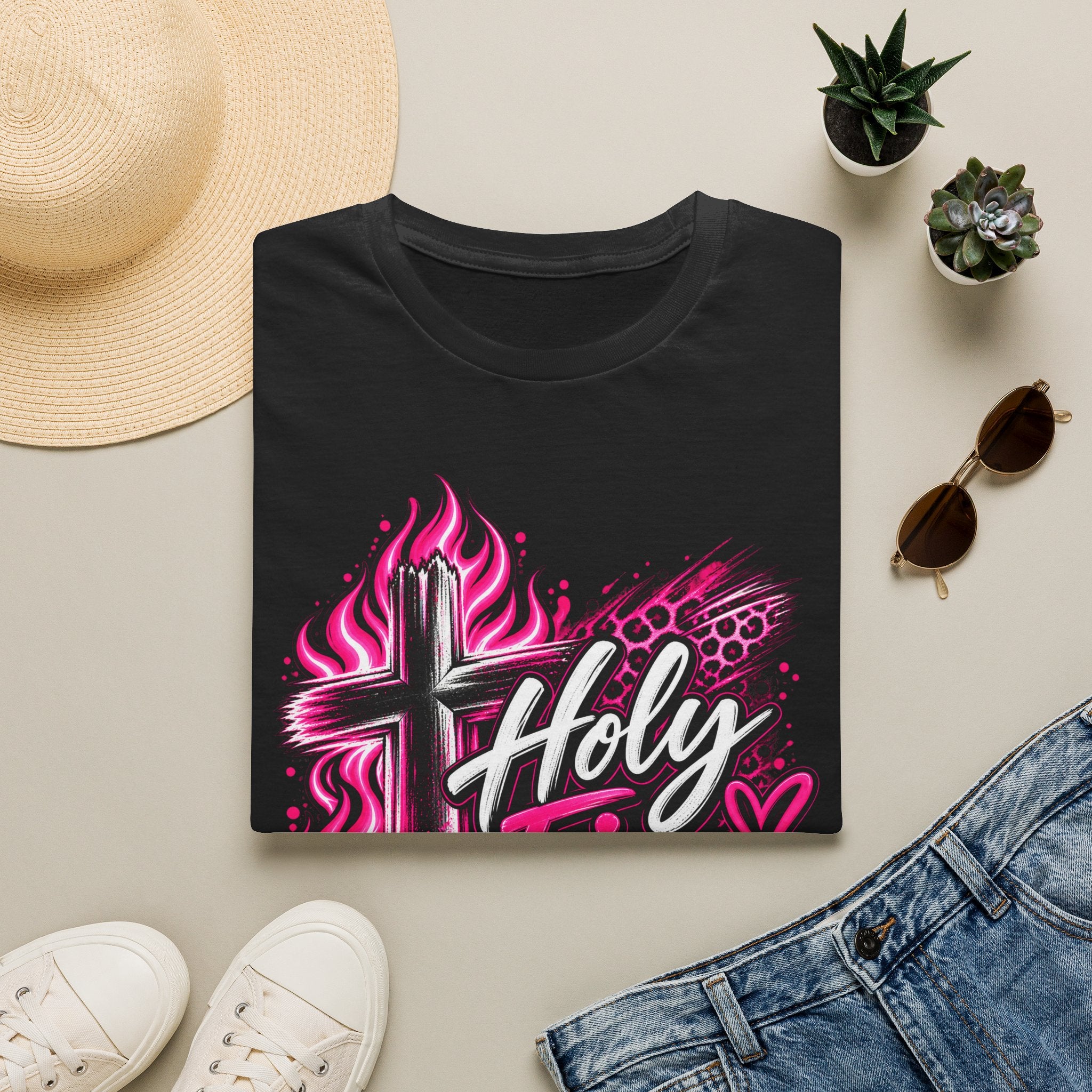 Holy Fire T-Shirt — "Holy Fire, Saved by Grace" Christian Faith Tee