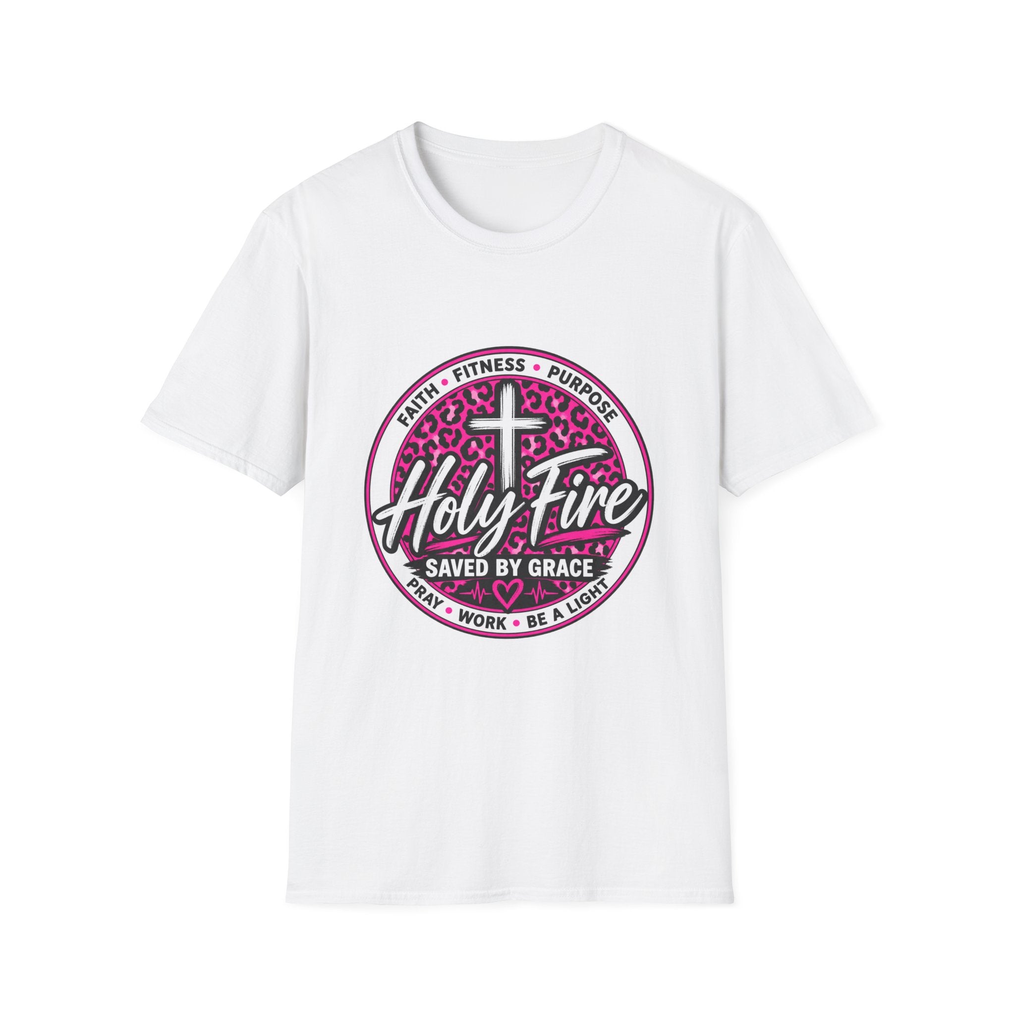 Holy Fire T-Shirt — Christian Faith Leopard Cross Tee