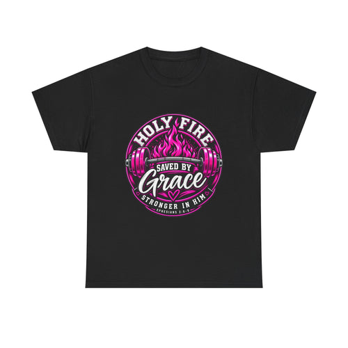 Holy Fire 'Saved by Grace' T-Shirt — Christian Faith Tee (Ephesians 2:8-9)