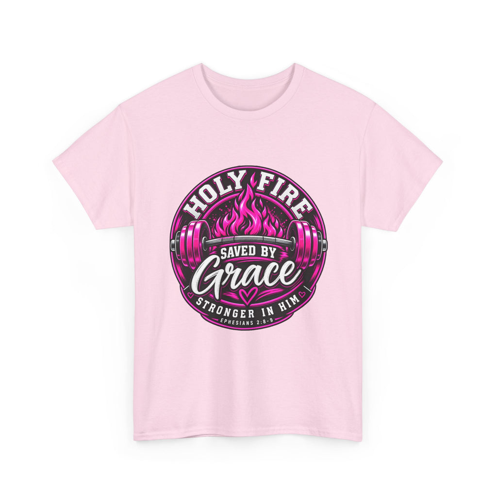 Holy Fire 'Saved by Grace' T-Shirt — Christian Faith Tee (Ephesians 2:8-9)