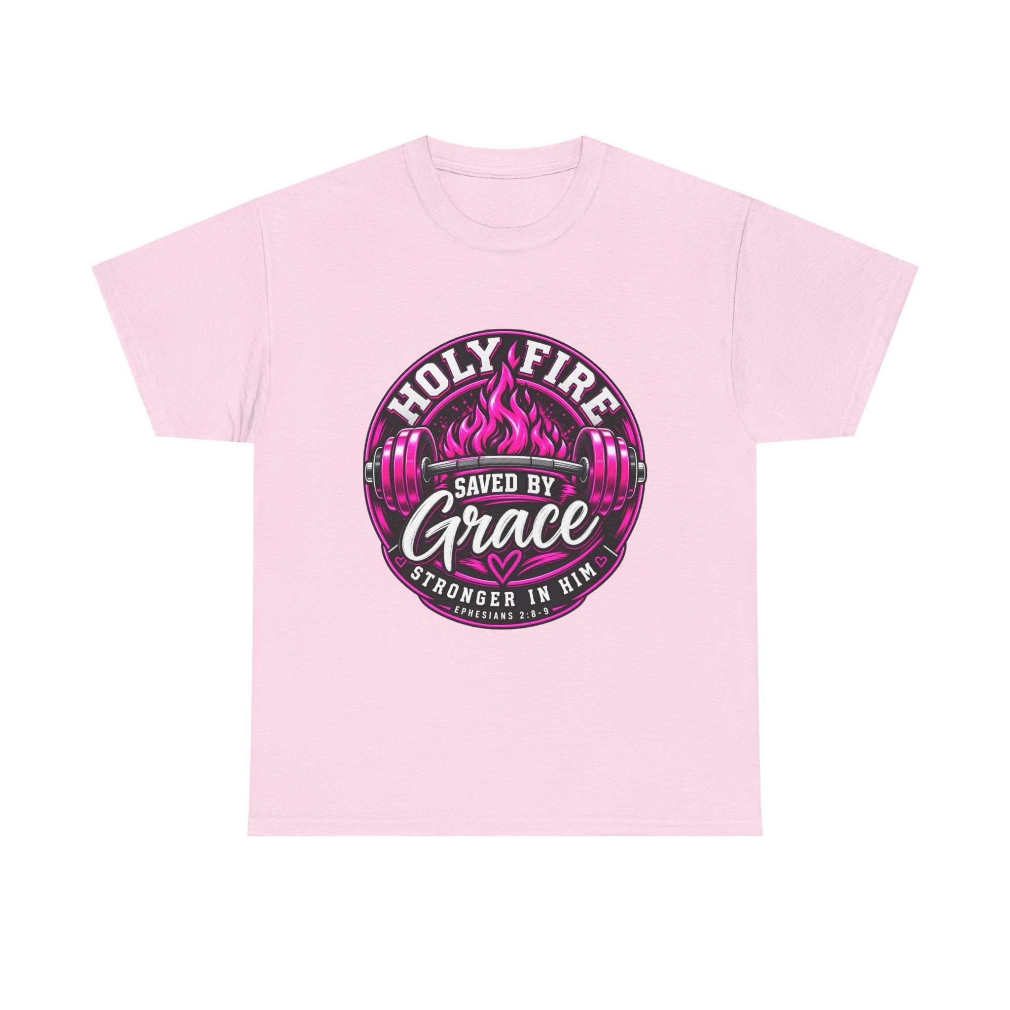 Holy Fire 'Saved by Grace' T-Shirt — Christian Faith Tee (Ephesians 2:8-9)