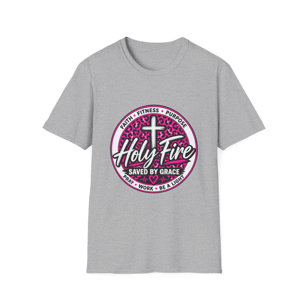 Holy Fire T-Shirt — Christian Faith Leopard Cross Tee
