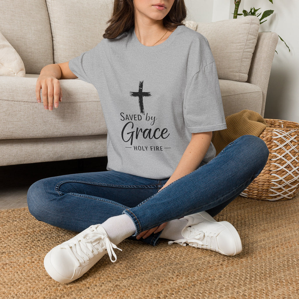 Christian 'Saved by Grace' T-Shirt - Inspirational Cross Faith Tee