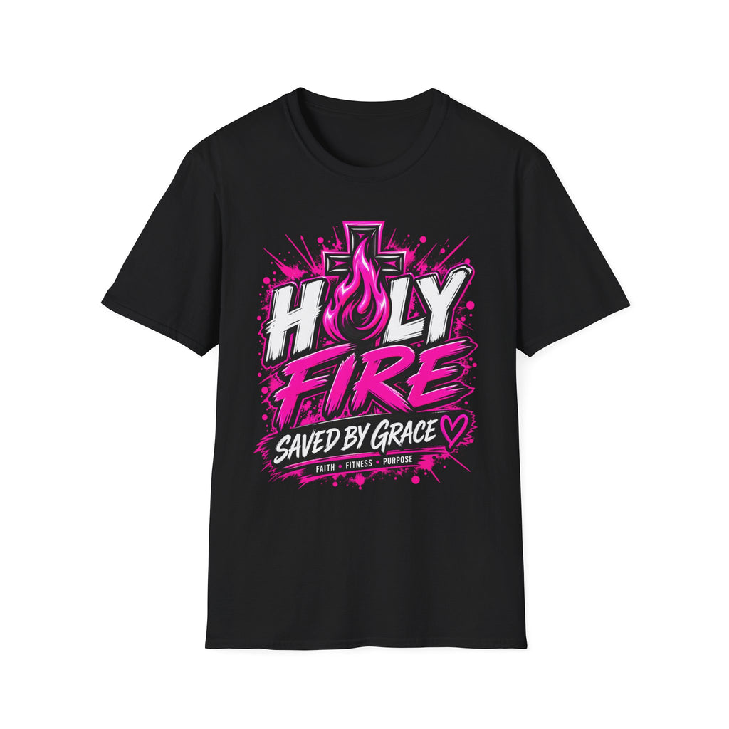 Holy Fire T-Shirt — "Saved by Grace" Christian Faith Tee