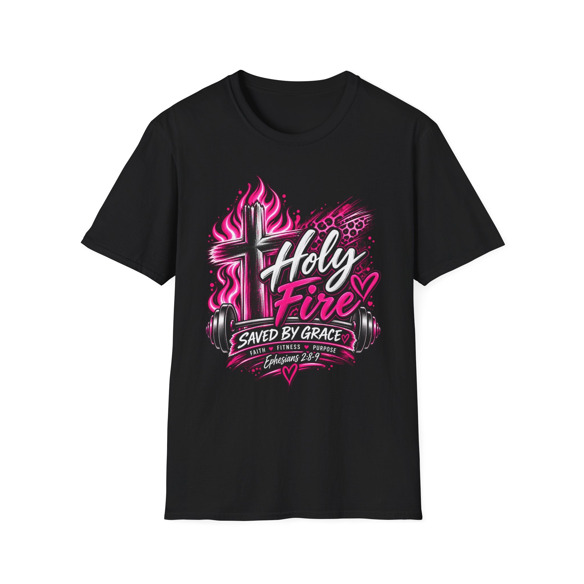 Holy Fire T-Shirt — "Holy Fire, Saved by Grace" Christian Faith Tee