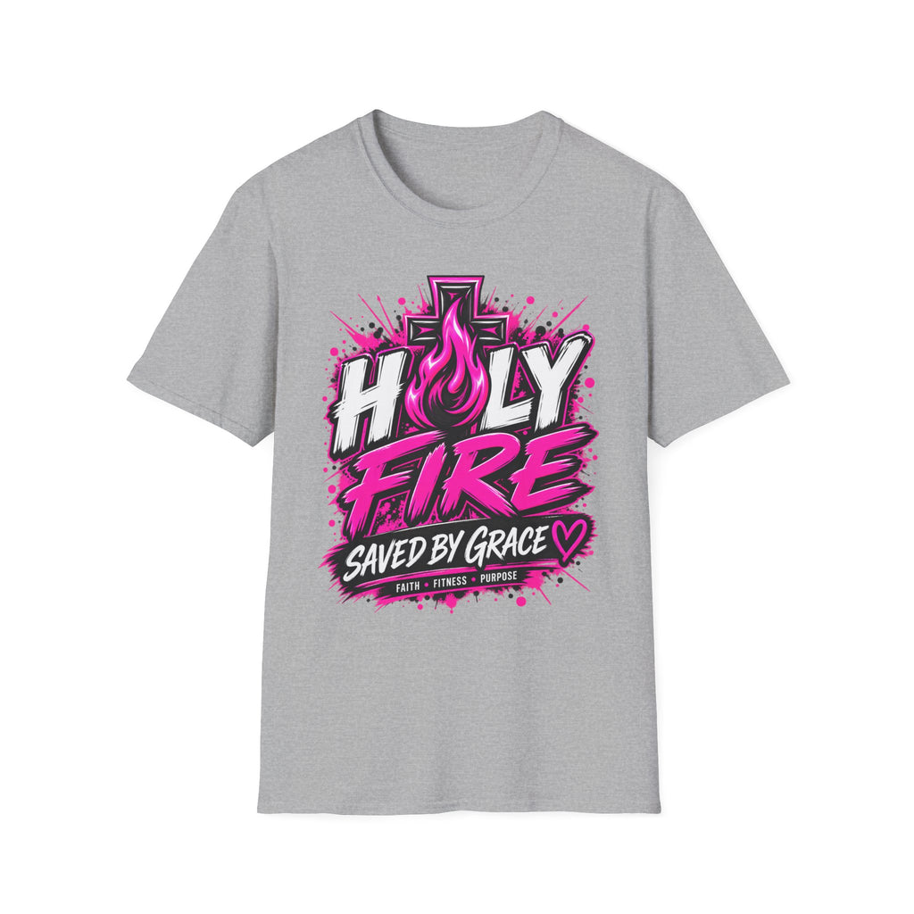 Holy Fire T-Shirt — "Saved by Grace" Christian Faith Tee