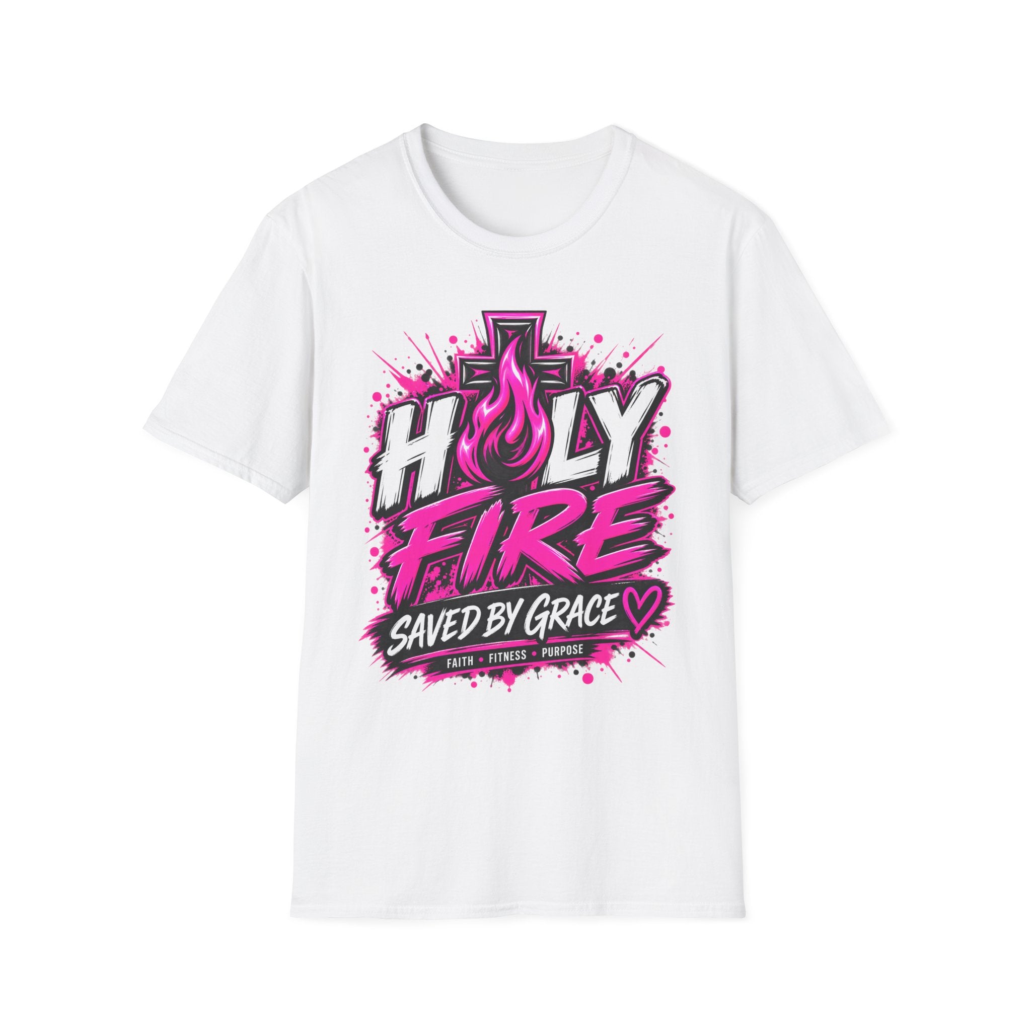 Holy Fire T-Shirt — "Saved by Grace" Christian Faith Tee