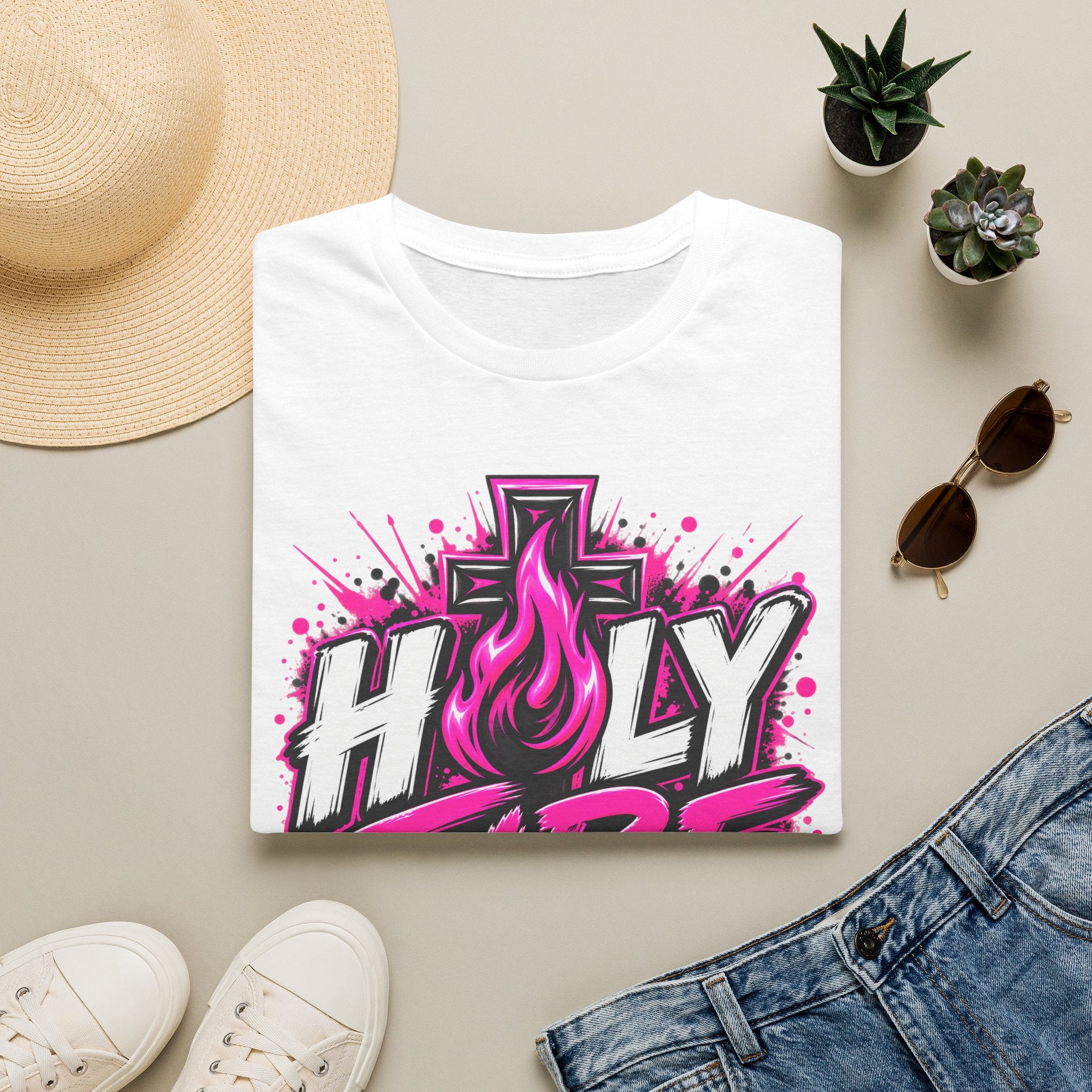 Holy Fire T-Shirt — "Saved by Grace" Christian Faith Tee