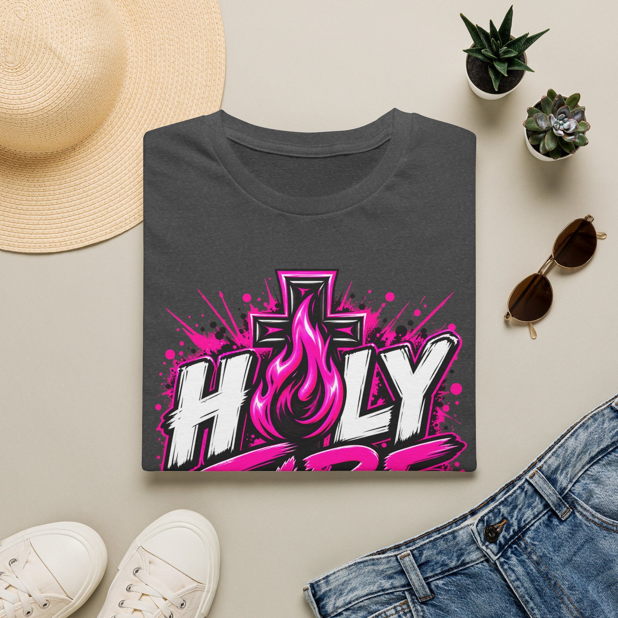 Holy Fire T-Shirt — "Saved by Grace" Christian Faith Tee