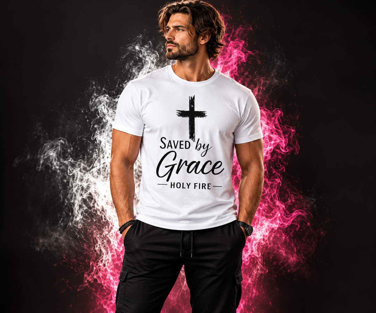 Grace Cross T‑Shirt — Pink Faith Graphic Tee